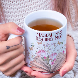 Viktigt Blommigt Bok bokning i Namn vid Älskare Kaffemugg