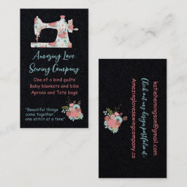 Viktigt Blommigt Sewing Maskin Business Car Visitkort