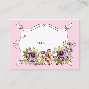 Viktigt Bröllop-monteringskort Blommigtar för va Placeringskort
