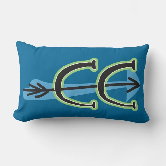 Viktigt Crosst country - CC-symbol - BLUE Lumbarkudde (Framsida)
