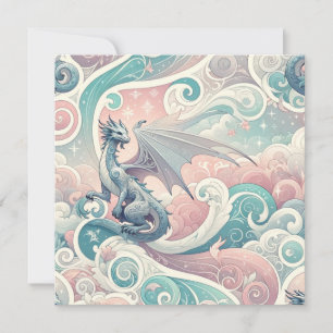 Viktigt Drake: Pastel Dragon Fantasy Inbjudningar