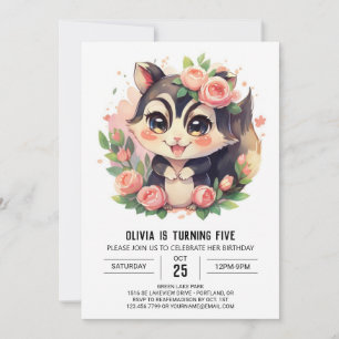 Viktigt Elegant Skunk Birthday Inbjudningar