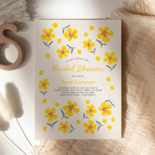 Viktigt enkel folklig Gula blommor Möhippa Inbjudningar