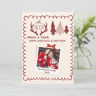 Viktigt: ett års multifoto Jul Red Julkort
