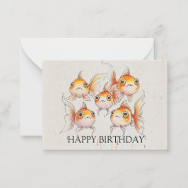 Viktigt Flytande Goldfish Birthday Anteckningskort