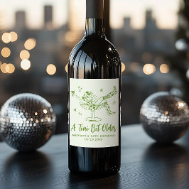 Viktigt Födelsedagsfest för Tini-bitars äldre Grön Vinflaska Etikett