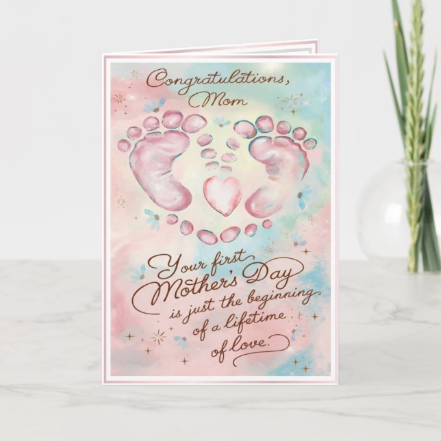 Viktigt första gången Mamma Mors dag Kort (Framsida)