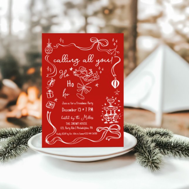 Viktigt Friendmas party Santa-cocktail Meddelande (Skapare uppladdad)