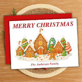 Viktigt gingerbröd Village Scene Jul Julkort