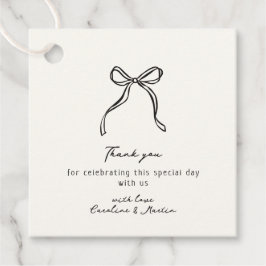 Viktigt, hand plockade bröllop tack. gåvor etiketter