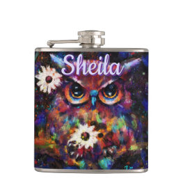 Viktigt imponerande Blommigt Uggla Personlig Fickplunta