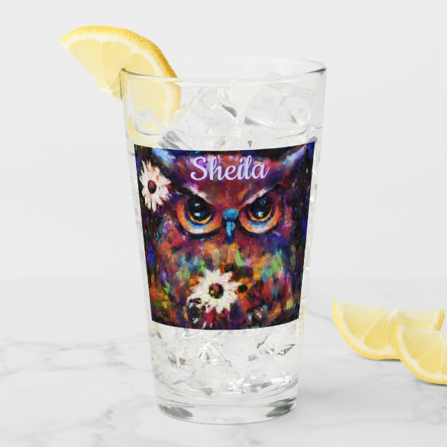 Viktigt imponerande Blommigt Uggla Personlig Glaskopp (Framsida Ice)