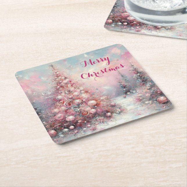 Viktigt imponerande Julgran Underlägg Papper Kvadrat (Vinklad)