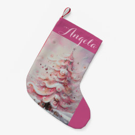Viktigt imponerande Rosa i Julgran Liten Julstrumpa