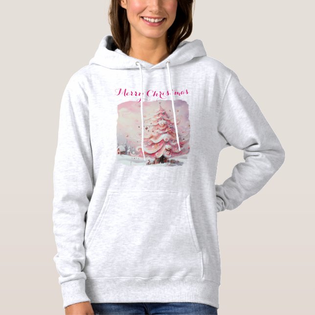 Viktigt imponerande Rosa i Julgran T Shirt (Framsida)