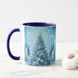Viktigt intsionistiskt Julgran Blue Mugg