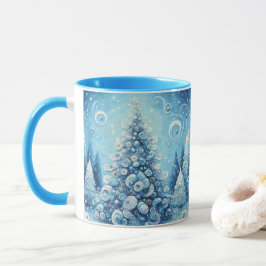 Viktigt intsionistiskt Julgran Blue Mugg