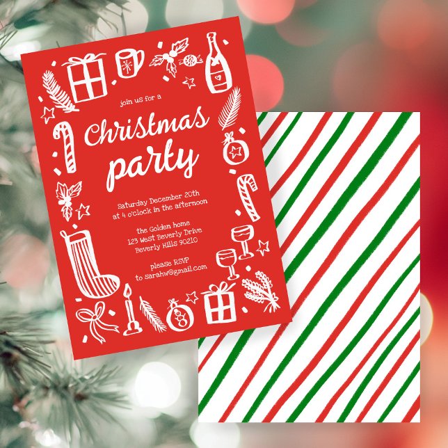 Viktigt Julfest i julklapp Anpassningsbar Inbjudningar (Whimsical Christmas Holiday Party Cute Custom Invitation
)