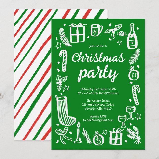 Viktigt Julfest i julklapp Anpassningsbar Inbjudningar (Fram/baksida)