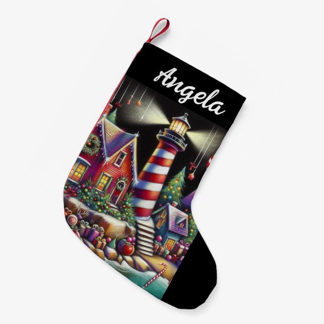 Viktigt julfyr Röd Rosa Lila Liten Julstrumpa (Framsidan (Hängande))