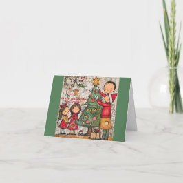 Viktigt julkort för familjen kort