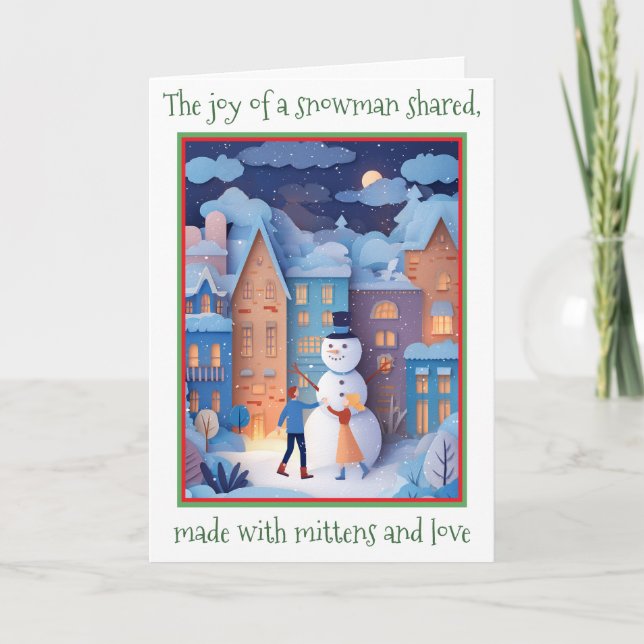 Viktigt julkort med skuren papper design tack kort (Framsida)