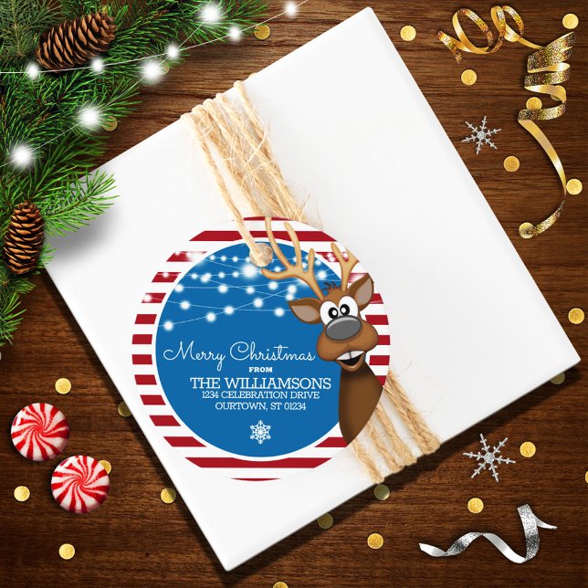 Viktigt julrenfamiljen Adress Gåvor Etiketter (Skapare uppladdad)