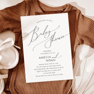 Viktigt könsmognadal Par Baby Shower Inbjudningar