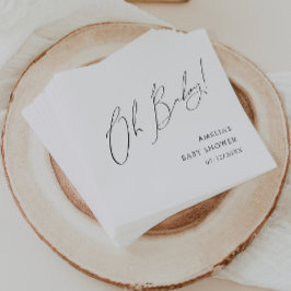 Viktigt könsneutralt Oh Baby Shower Napkins Pappersservett