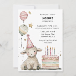 Viktigt Lamb Födelsedagsfirande Inbjudningar