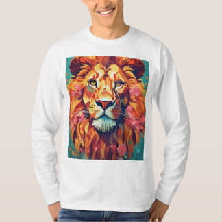 Viktigt Lejon med Blommigt Mane T-Shirt-design T Shirt