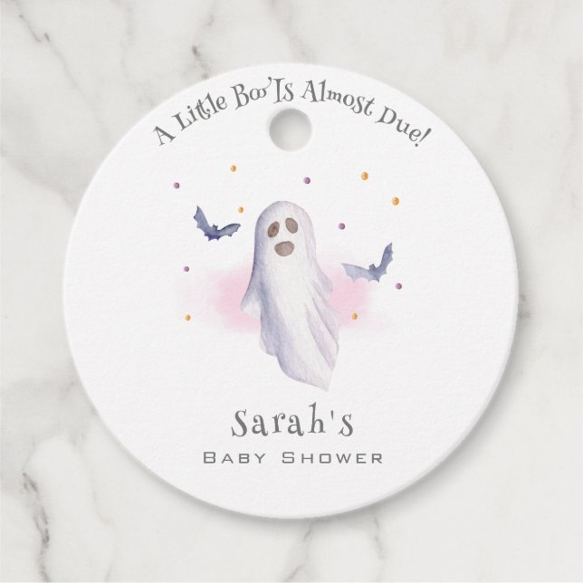 Viktigt litet Boo Halloween-babyskor Gåvor Etiketter (Framsida)