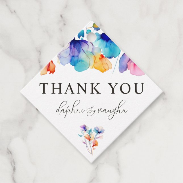 Viktigt ljusa Märkre för Vildens blomning, bröllop Gåvor Etiketter (Framsida)