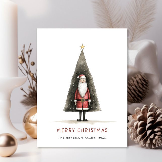 Viktigt minimalistiskt Helgdag för julen i Jultomt Vykort (Skapare uppladdad)