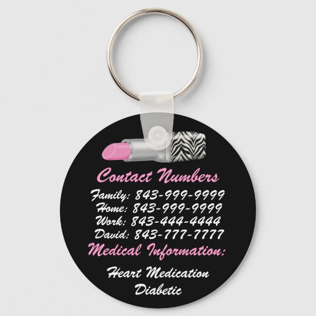 Viktigt Mobilt nummer - nyckelkedja efter SRF Nyckelring (Framsida)