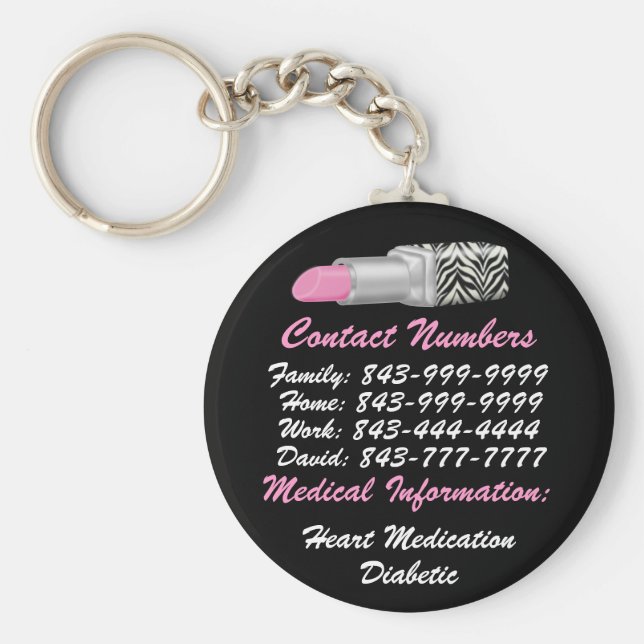 Viktigt Mobilt nummer - nyckelkedja efter SRF Nyckelring (Framsidan)