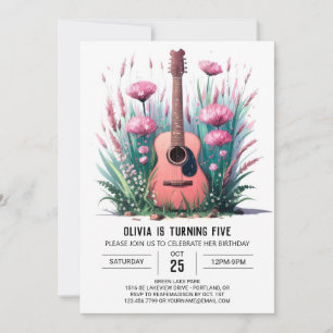 Viktigt musikers Guitar Birthday Inbjudningar