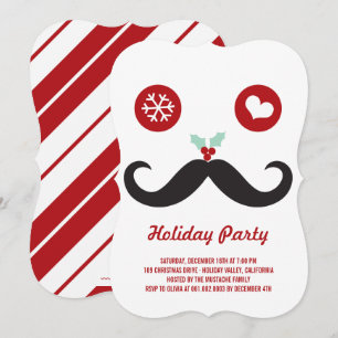 Viktigt Mustache Funny Julfest Inbjudan