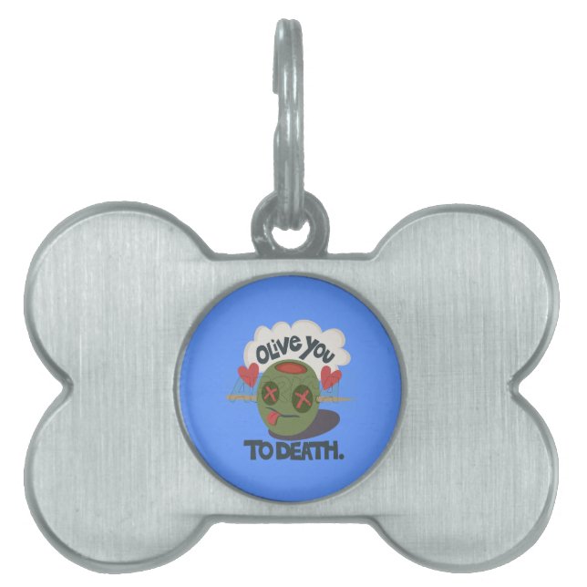 Viktigt "Olive My Heart"-finare Ansikte-design ID-bricka Husdjur (Framsidan)