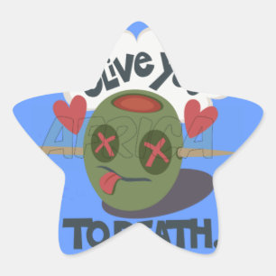 Viktigt "Olive My Heart"-finare Ansikte-design Stjärnformat Klistermärke