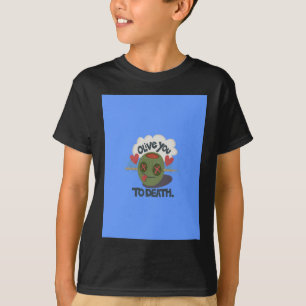 Viktigt "Olive My Heart"-finare Ansikte-design T Shirt