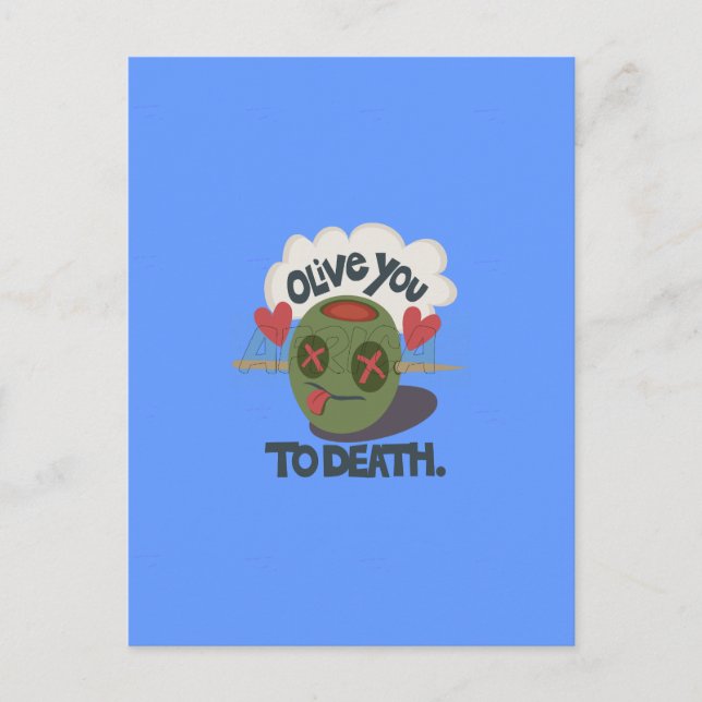 Viktigt "Olive My Heart"-finare Ansikte-design Vykort (Framsida)