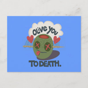 Viktigt "Olive My Heart"-finare Ansikte-design Vykort