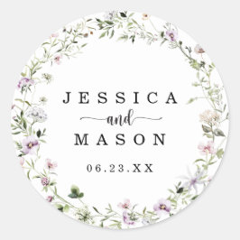 Viktigt, ömtåligt Wildblomsbröllop-favoriter Runt Klistermärke