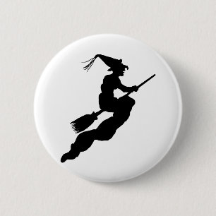 Viktigt på flyg på Broom Silhouette Knapp