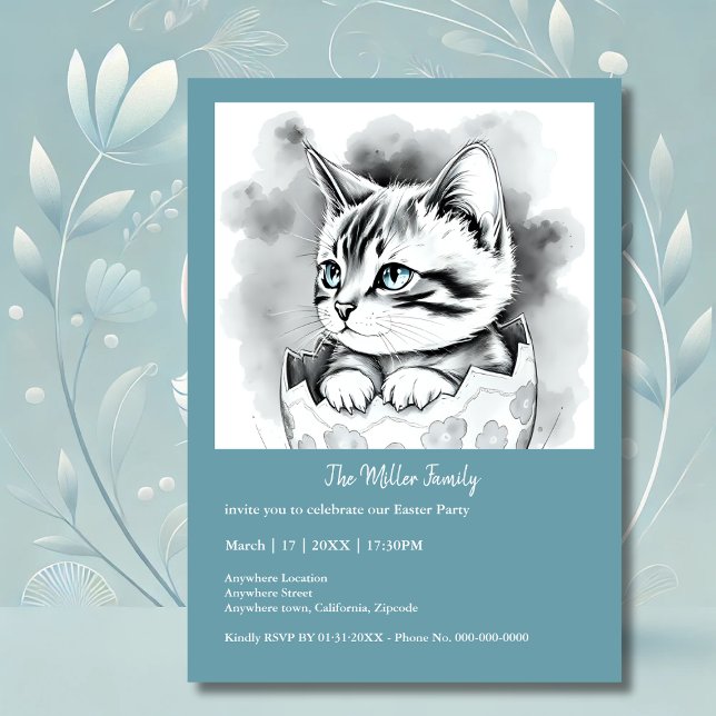 Viktigt Påsk Kitten i Blommigt Eggshell (Skapare uppladdad)