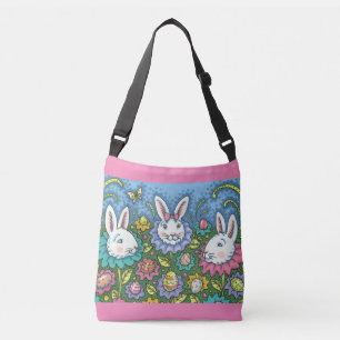 VIKTIGT PÅSKÄGG GARDEN, BUNNY RABBIT-FLÖDEN AXELVÄSKA