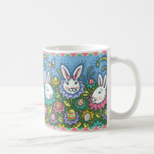 VIKTIGT PÅSKÄGG GARDEN, BUNNY RABBIT-FLÖDEN KAFFEMUGG (Höger)