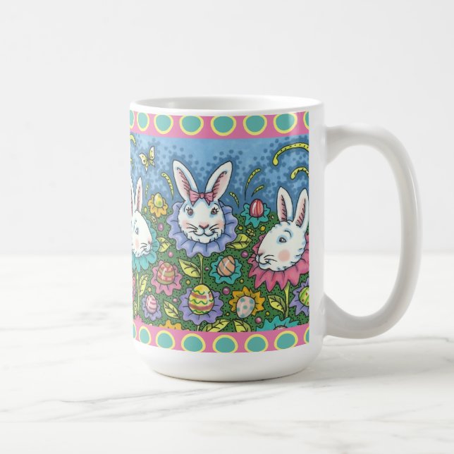 VIKTIGT PÅSKÄGG GARDEN, BUNNY RABBIT-FLÖDEN KAFFEMUGG (Höger)
