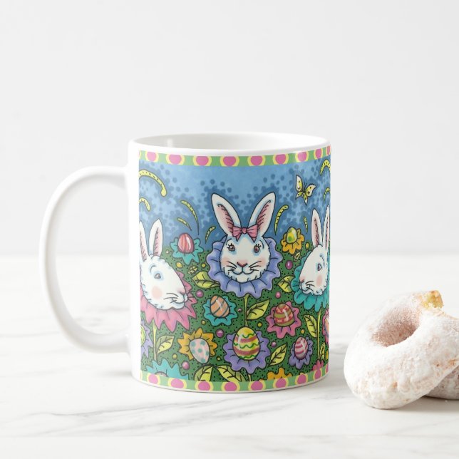 VIKTIGT PÅSKÄGG GARDEN, BUNNY RABBIT-FLÖDEN KAFFEMUGG (Med munk)